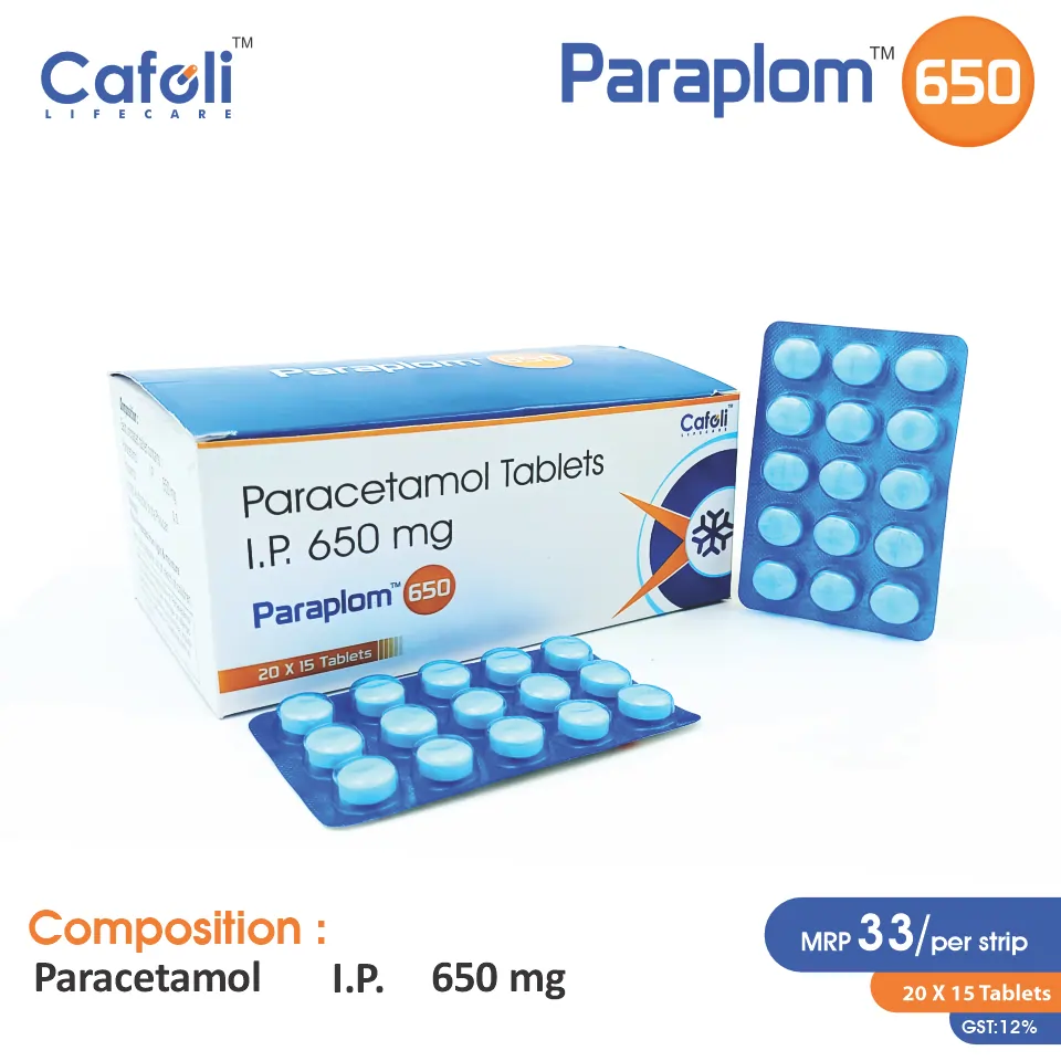 Paracetamol (650mg) Tablet at the best price in PCD Pharma Franchise for Analgesic, Pain Relief, and Fever Reduction.